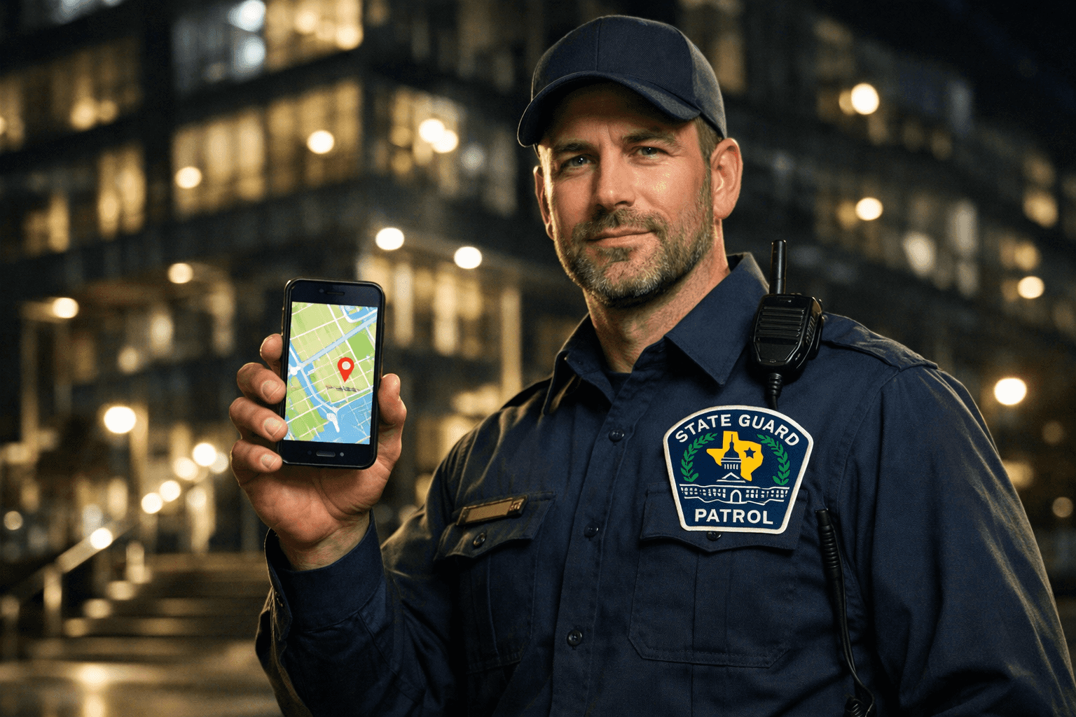 GPS Monitored Security Guard with real-time tracking technology